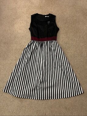 Disney Pirates Inspired Striped Midi Dress Black w/ Bodice NWT See Description